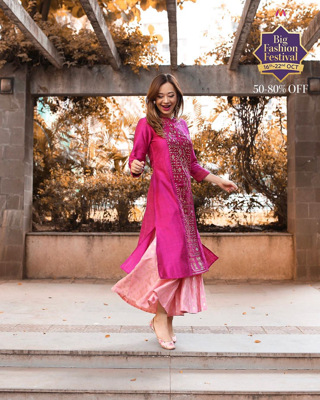 MYNTRA - India's Biggest Fashion Festival has arrived! 16th - 22nd Oct
@natasha_shrotri is ready for the Myntra Big Fashion Festival.
100% Fashion. Up To 80% Off.
Stay tuned.
Look up similar product c...