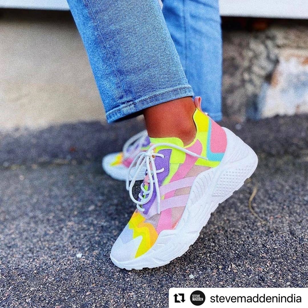 AJIO. com - Bright, happy and memorable: Kicking off that Sunday mood with these @stevemaddenindia sneaks.
.
.
The coolest kicks from the hottest brands – they are all at #AJIOSneakerhood! Hit #linkin...