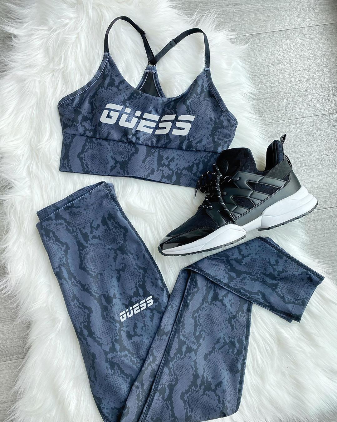 GUESS - reminder: working out increases serotonin 😊 tap to shop this set for the ultimate mood booster #GUESSActive