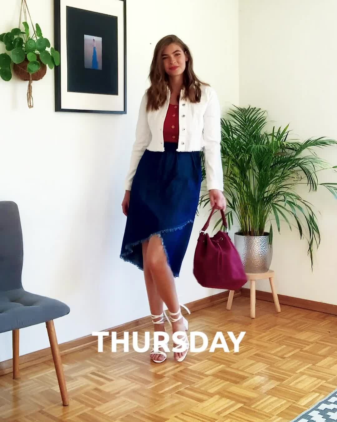 bonprix - 7 Days, 7 Outfits. What's your favourite OOTD?

OUTFIT 1: 
(white dress) 918434, (jacket) 955405, (shoes) 945859, (earrings) 924933
OUTFIT 2: 
(blazer) 979539, (trousers) 979553, (shirt) 936...