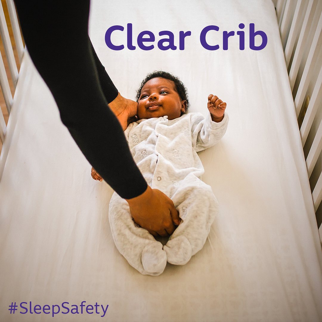 JOHNSON’S® - #SleepTip: Keep the crib clear 🧸
.
To lessen the chances of SIDS (Sudden Infant Death Syndrome), always put your baby down to sleep on their back, not tummy. Your baby should sleep on a f...