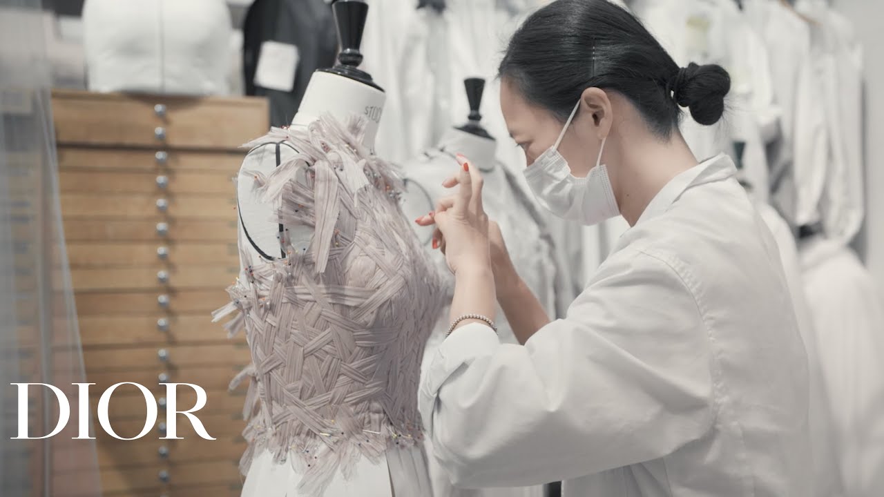 Savoir-faire of Dior Autumn-Winter 2021-2022 Haute Couture Basketweave Gowns