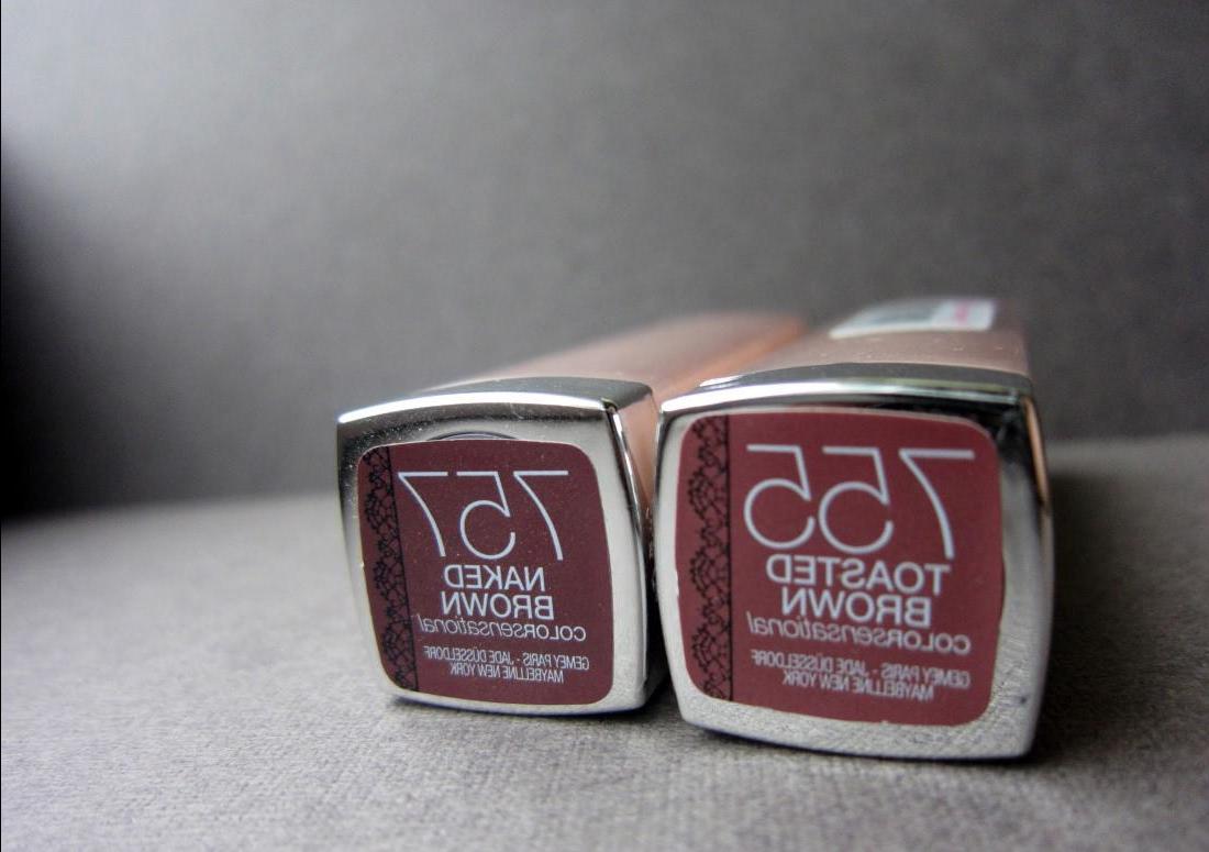Maybelline Farbe Sensationell Die Buffs Lippenstifte #755 Toasted Brown, #757 Naked Brown - rezension