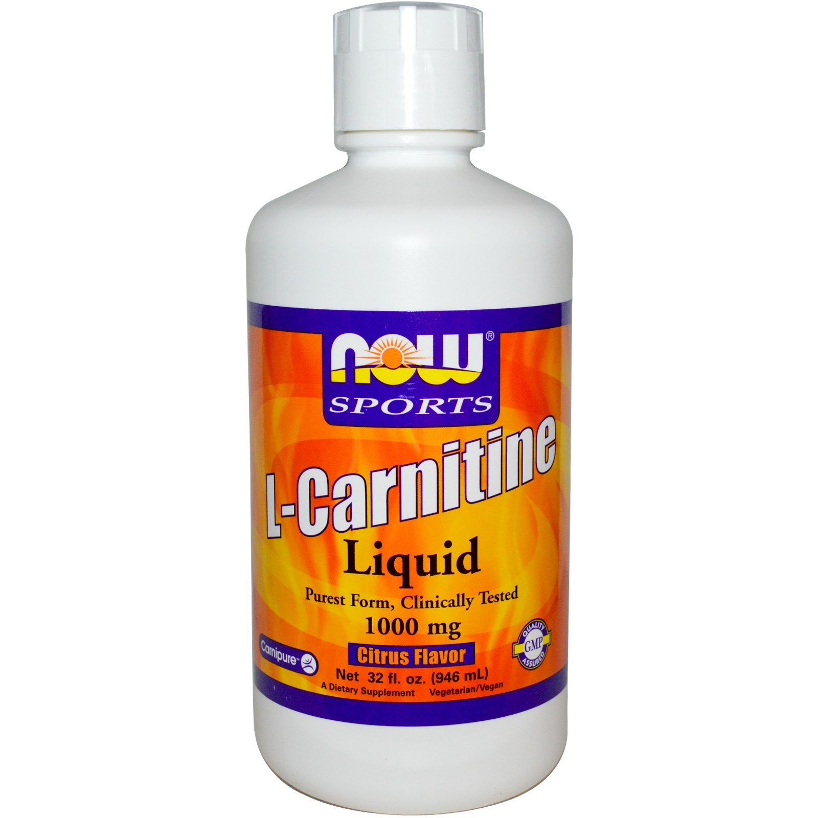 Now Foods, Жидкий L-карнитин с цитрусовым вкусом для спортсменов, 1000 мг, 32 жидкие унции (946 мл)