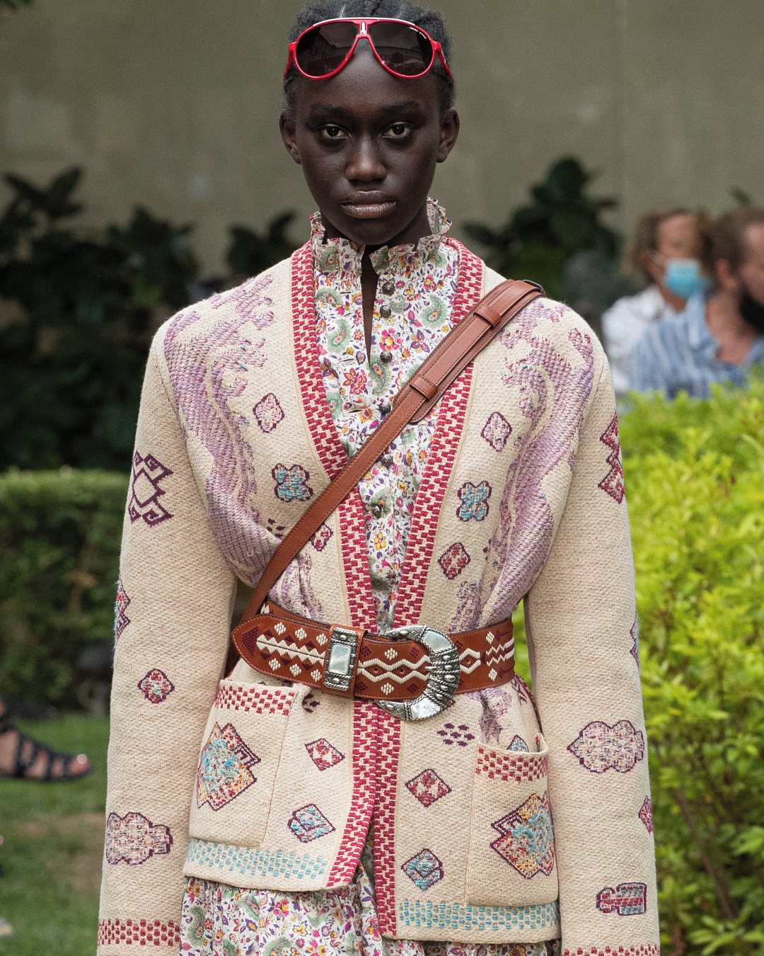 ETRO - Nabou walks the Spring Summer 2021 Fashion Show wearing the new #ETROxCARRERA Collectors Edition eyewear, a one of a kind re-edition of the iconic @Carrera Champion sunglasses, revisited for th...