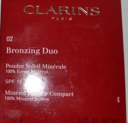Компактная минеральная пудра Clarins SPF 15 Bronzing Duo  фото