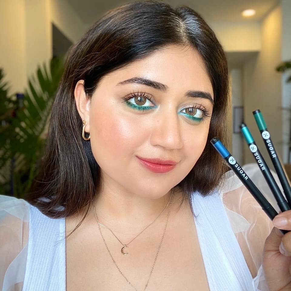 SUGAR Cosmetics - Which colour are you trying? 
In frame: @corallistablog 

Products used:
✨ Kohl Of Honour Intense Kajal 06 Blue Moon, 03 Aqua Lung & 05 Go Green
✨ Matte As Hell Crayon Lipstick 29 Mo...