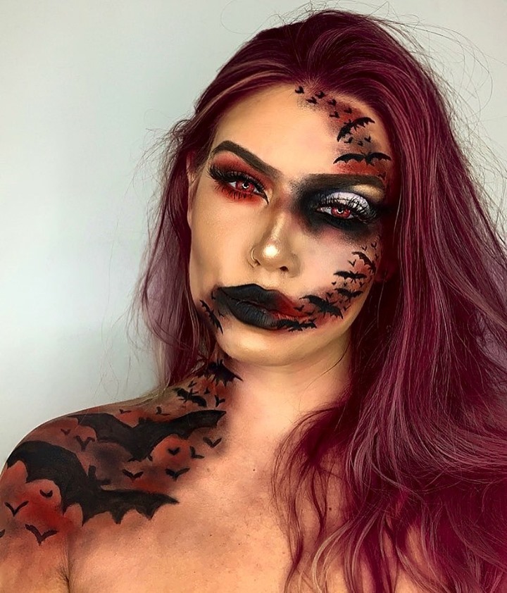 NYX Professional Makeup - @a.j_artistry has us going frickin bats with this sultry #halloweenmakeup ❤️🦇 She uses our Epic Ink Liner to get the look ✔️• #nyxcosmetics #nyxprofessionalmakeup #crueltyfre...