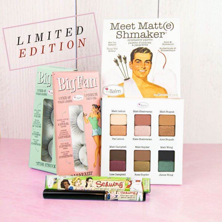 theBalm Cosmetics - JUST IN: Bundle up! This deal won't last long... tap to shop now.
​
❤️​ Big Fan Lashes - Paparrazi

❤️ Big Fan Lashes - Star Struck 

❤️ Schwing Eyeliner 

❤️ Meet Matt(e) Shmaker...