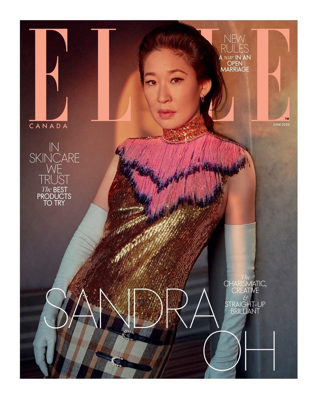 Gucci Official - @iamsandraohinsta features in the June issue of @ellecanada wearing a sleeveless embroidered top and check skirt from #GucciSS20 by @alessandro_michele. 
#SandraOh is photographed by...