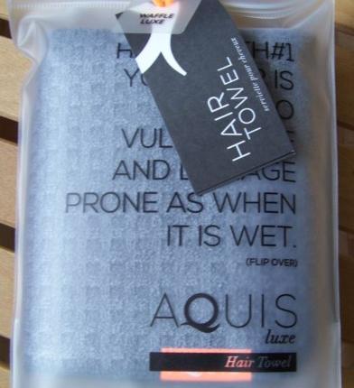 Полотенце Aquis Hair Towel Waffle Luxe Moody Gray для сушки волос вафельное фото