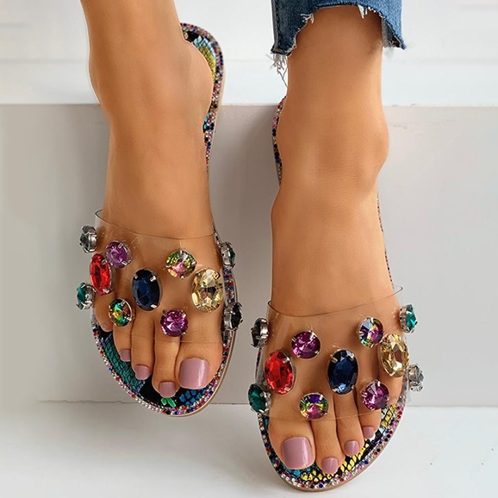 Joyshoetique - Studded Snakeskin Open Toe Flat Sandals 🔥⁠
Search🔍:[LZT2704] ⁠
👠www.joyshoetique.com👠⁠
⁠
 #shoes #fashion #summer #style #ootd #love #beach #instafashion