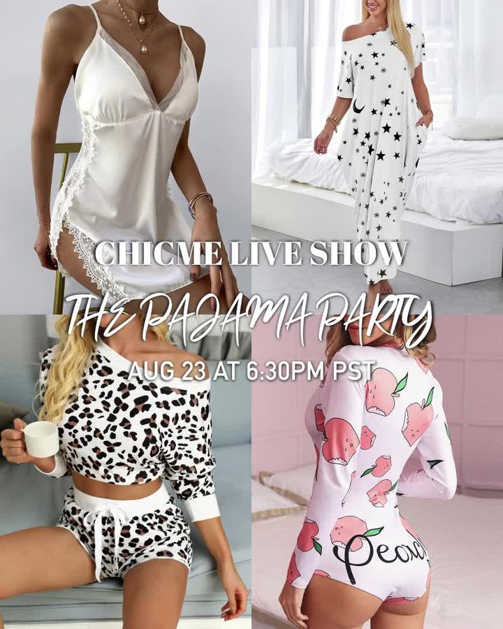 Chic Me - 👯Girls Day - The Pajama Party🛏️ ⁠
💡Join us at 🕤Aug 23 at 6:30pm PST🕤⁠
🌩️ Chic Me will offer exclusive discount code at LIVE and the code can be used sitewide for 72 hours with no limit!⁠
🎤Wh...