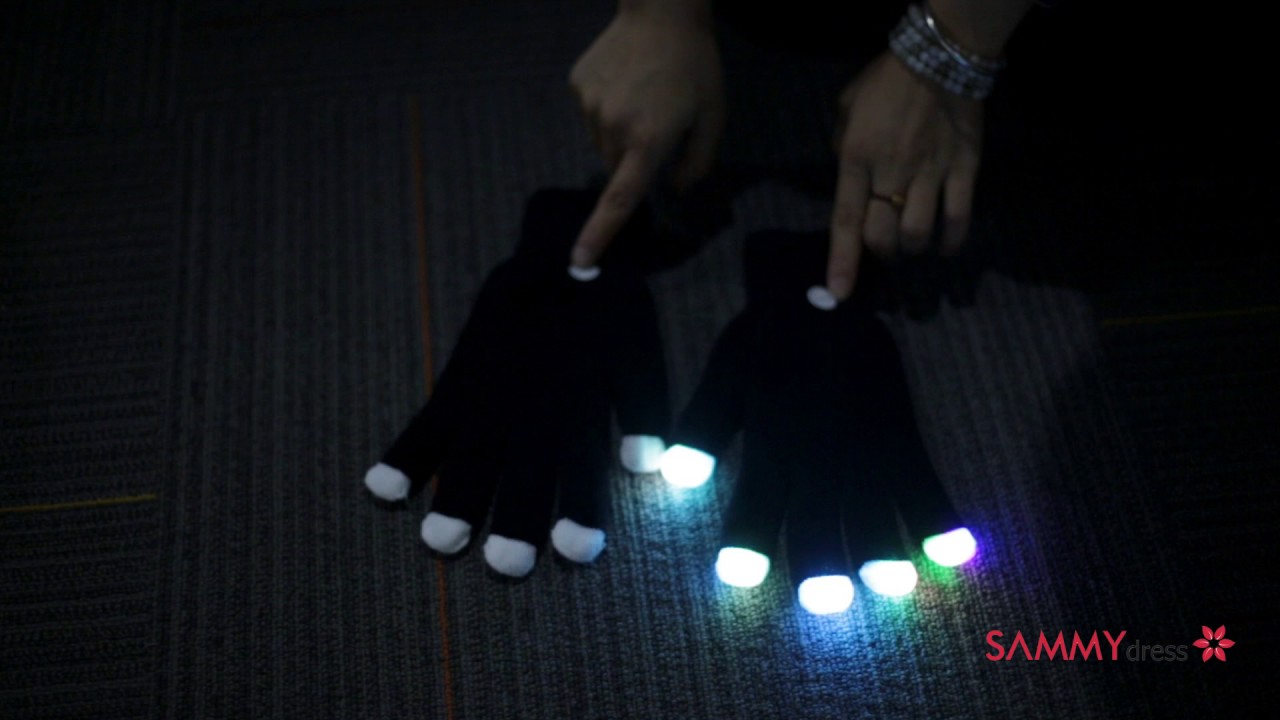 Colorful Flashing Fingertip LED Light Gloves Party Supplies