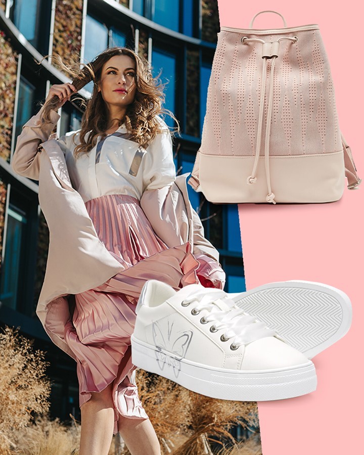 Bata Brands - Looking for that rosy and breezy feeling? Simply bring together a metallic pleated skirt with white tennis shoes and pastel designer backpack… et voila! 
.
.
.
.
.

#BataShoes #OOTD #Sty...