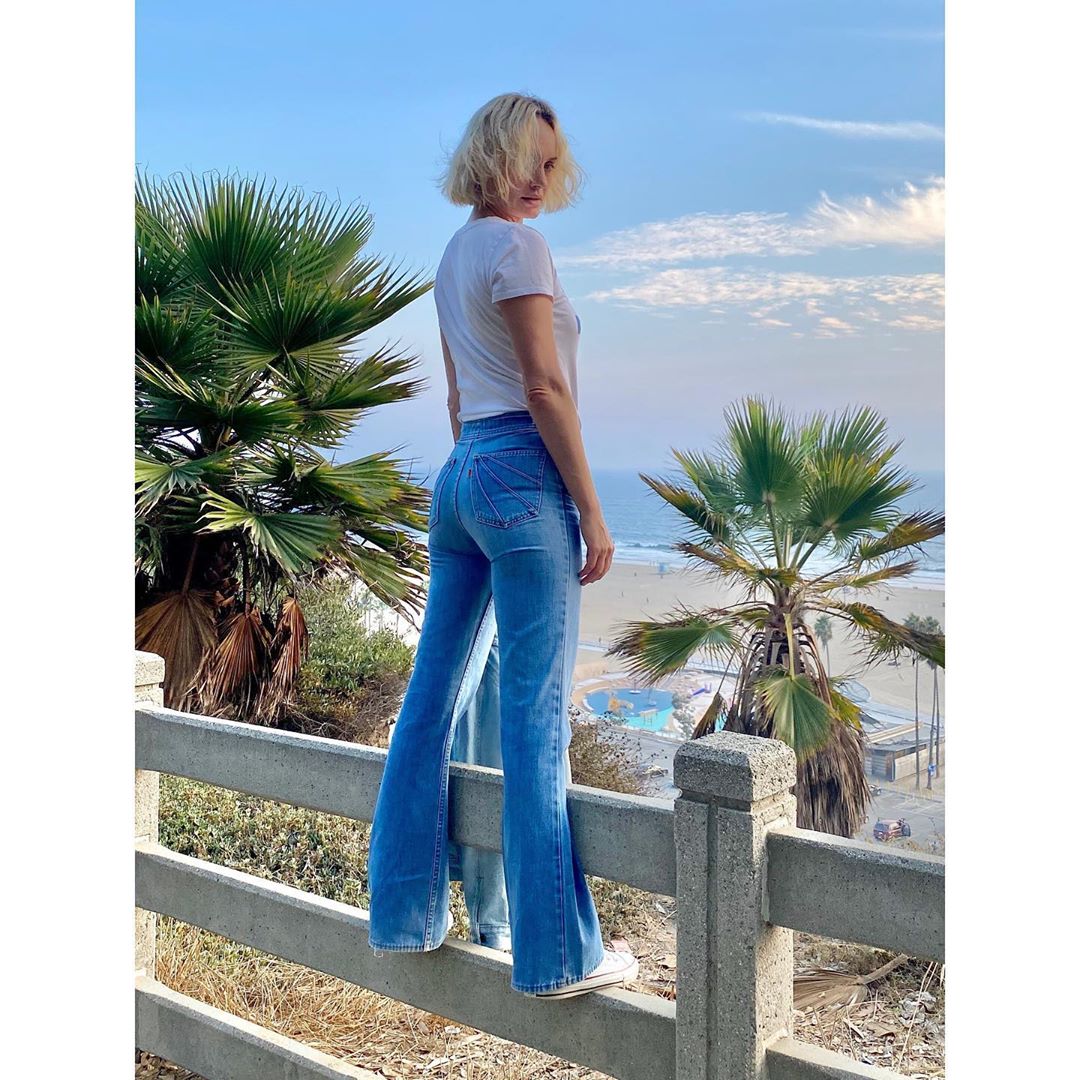 Amber Valletta - I bought these 70’s bellbottom Levi’s over 25 years ago! They were vintage when I bought them secondhand in a resale shop in Tulsa. I loved them then for their original detail and the...