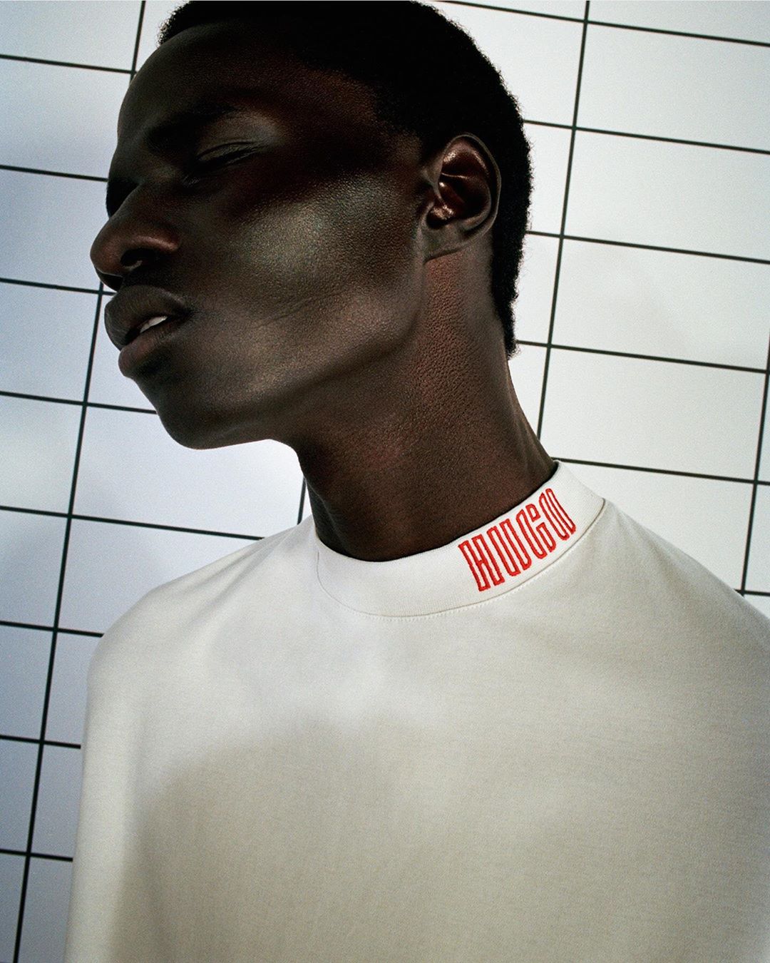 HUGO - New piano-inspired logo lettering, seen on our relaxed long-sleeved basic #HUGOicons