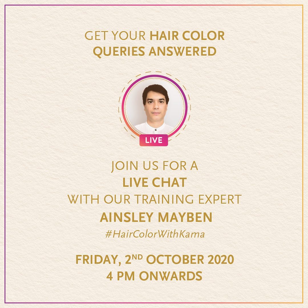 Kama Ayurveda - Join us tomorrow for an #InstagramLive session with our in-house Training Expert, as we answer all your questions about #haircoloring & our Organic Hair Color Kit.
 
#KamaAyurveda #Hai...