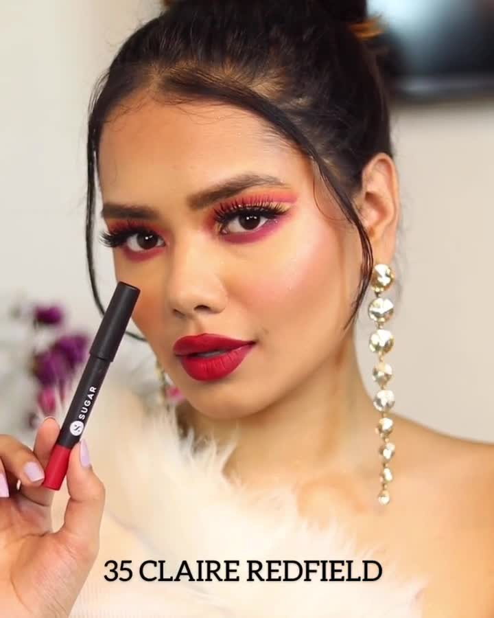 SUGAR Cosmetics - The new shades of Matte As Hell Crayon Lipstick are winning hearts! 💄⁠
In Frame: @shubhangi_anand__ ⁠

Products used: Matte As Hell Crayon Lipstick 26 Vianne Rocher, 27 Sunny Randall...