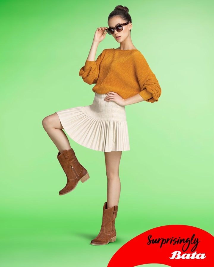 Bata Brands - Rock the cowgirl look with suede boots and don’t be afraid to pair them with a skirt for a bold and surprisingly #Bata look. 
.
.
.
.
.

#BataShoes #ShoesAddict #Stylish #Shoes #ShoesLov...