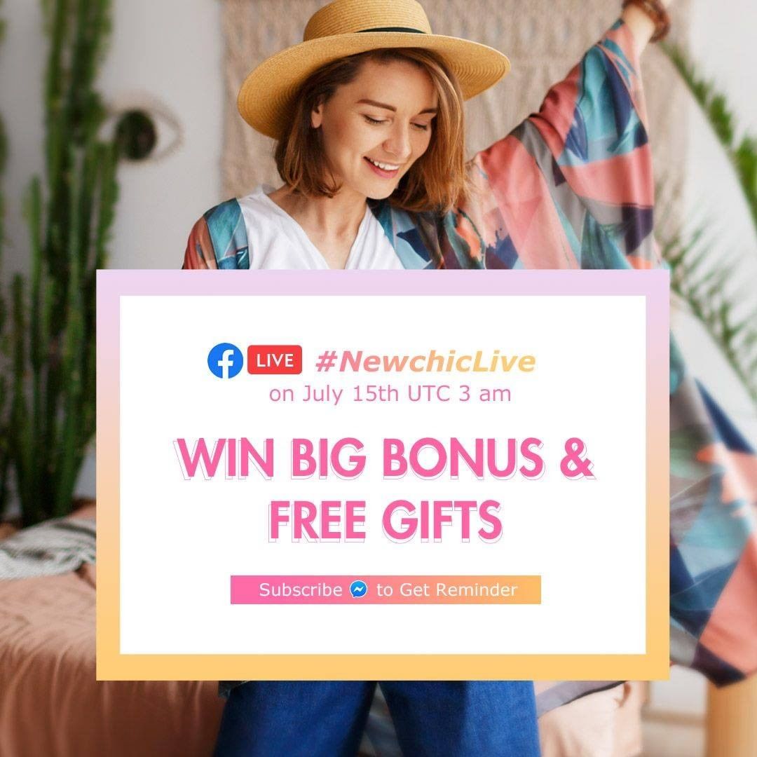 Newchic - ☀The Most Pop Summer Look Tips✨
💢All On Facebook #NewchicLive (July 15th UTC 3 am)
🎁Free Gifts & Big Bonus Are Waiting for You
——————————
👉Subscribe Newchic Facebook Messenger to get Live Re...