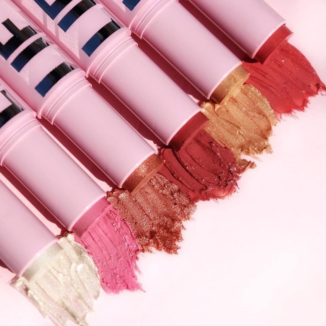 Kylie Cosmetics - blush and kylight stick swatches by @maquillageitup 🤤 you'll love these creamy, blendable and long-wearing sticks for daily glam! 💓 shop now on kyliecosmetics.com
