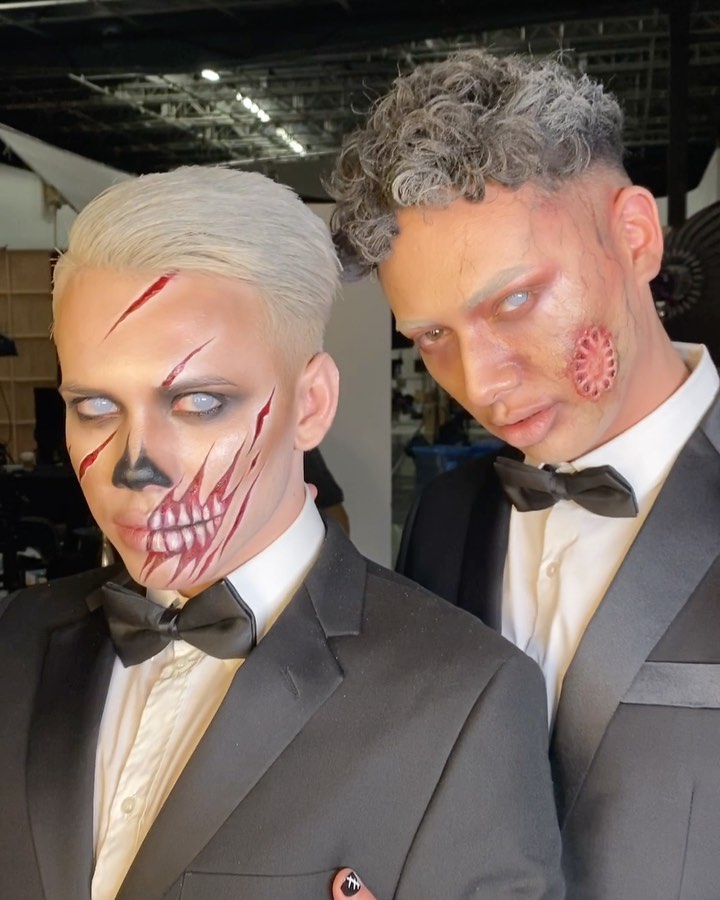 NYX Professional Makeup - Til death do us part 💍 @cameronpulido & @iamalfielux had us spooked on set of our #NYXCOSMETICSDOLLHOUSE campaign shoot 🤵🖤 Illusion makeup by the insanely talented @mimles ✨...