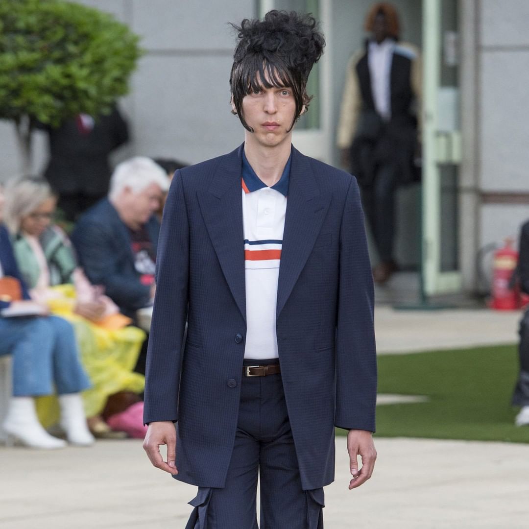 A N T O N I O L I . E U - Runway look: @martine_rose blue check wool blazer