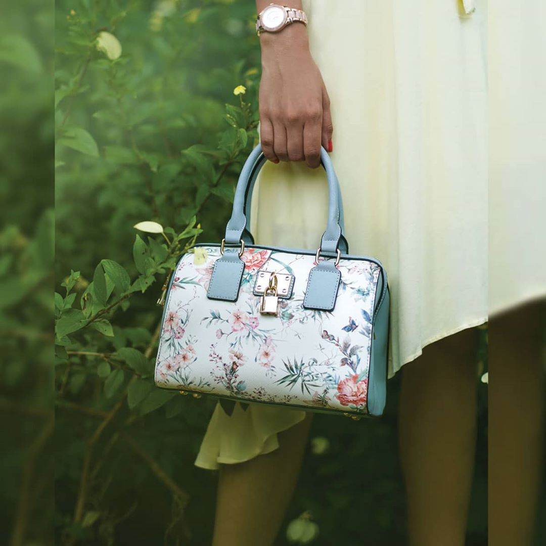 Lifestyle Stores - Carry your style wherever you go and pair your dresses with this beautiful floral print satchel bag from Ginger by Lifestyle. It's spacious, easy to carry and a perfect match for th...