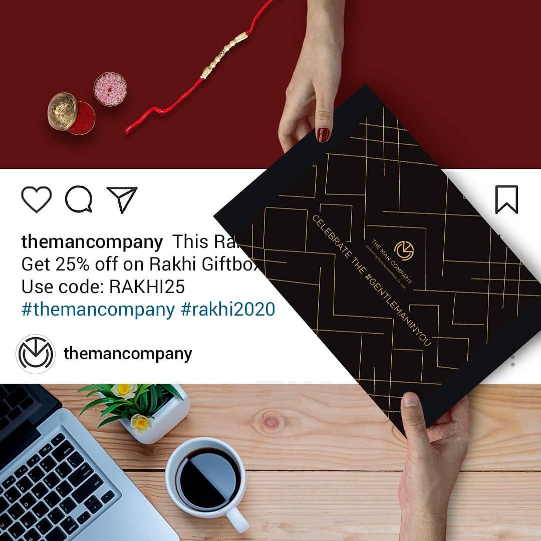 The Man Company - Gift him something he’ll love! 
Assorted Rakhi Gift Boxes to celebrate your brother for the gentleman he is 💯

Use Code : RAKHI25 to Get 25% Off! 
P.S. The boxes come with a complime...