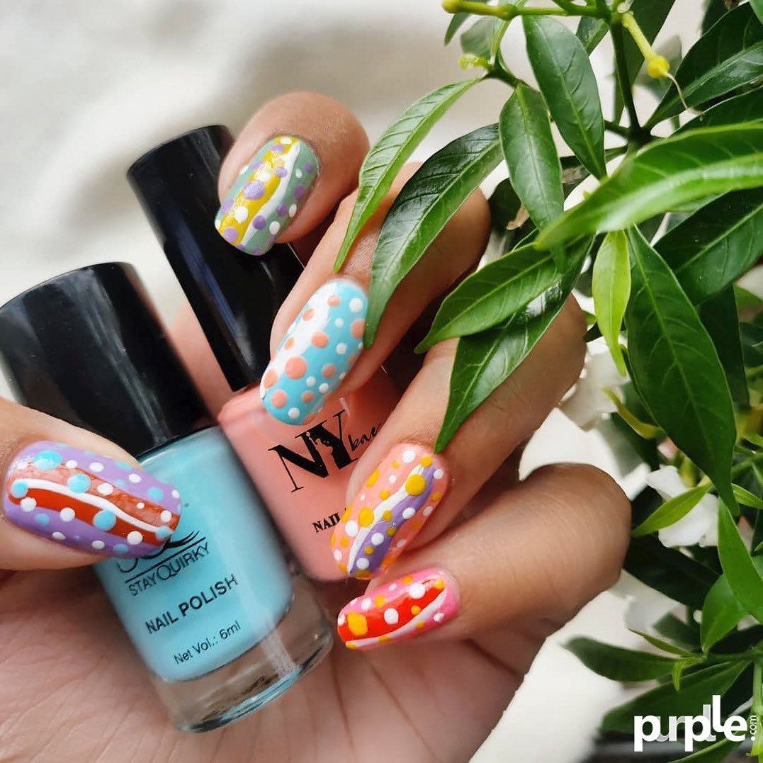 Purplle - Colour commotion! 

Flaunt the sass of colours and some pop nail art with NY Bae Nail Polish. Pastels have become the flavour of the season so opt for these nail paints as they give you a su...