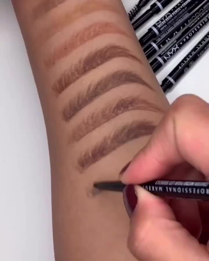 NYX Professional Makeup - The super-skinny tip of our Micro Brow Pencil draws ultra fine lines, allowing you to create natural looking brow strokes on the fly 🤨✨ || #oddlysatisfying #nyxcosmetics #nyx...