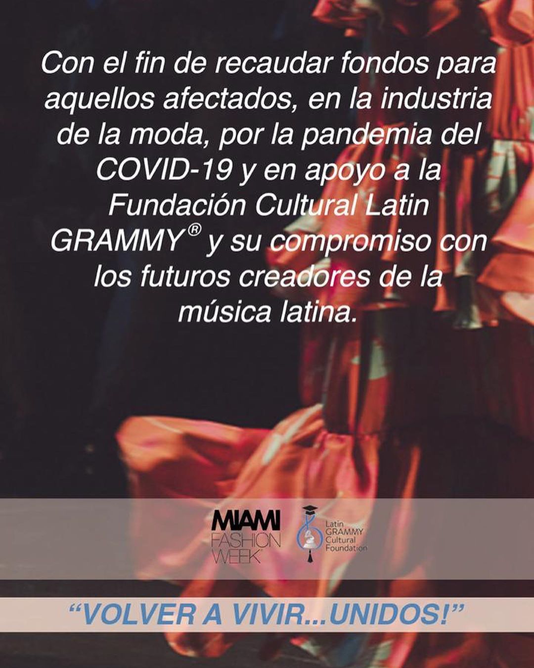Antonio Banderas - Volver a Vivir... Unidos! es una iniciativa impulsada por Miami Fashion Week, con el fin de recaudar fondos para aquellos  afectados por la pandemia de la COVID-19 en la industria d...