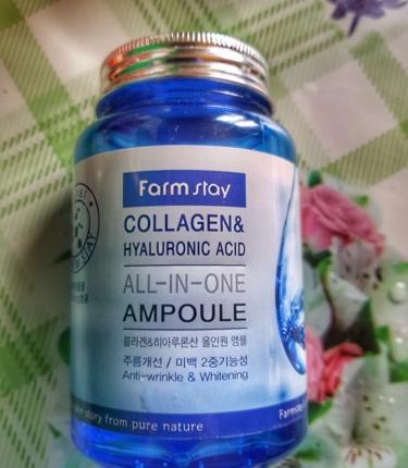 Многофункциональная ампульная сыворотка FarmStay Collagen & Hyaluronic Acid All-in-one Ampoule фото