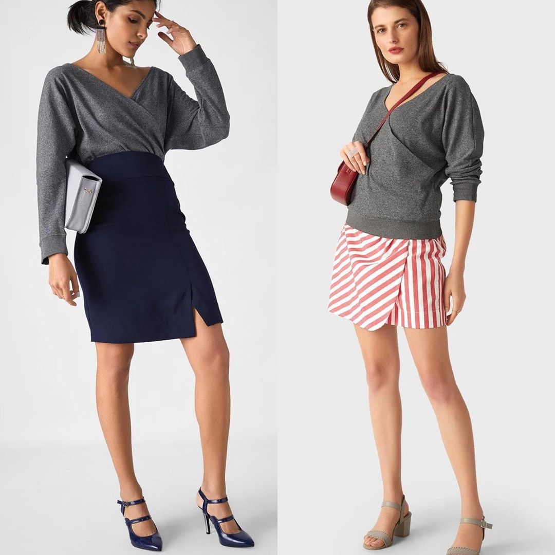 The Label Life - #1Piece2Ways: The Cosy Knit Top - “A cosy, overlap top makes for a sweet addition to your closet. Playful with a striped overlap skirt for that girl’s night in; making a polished stat...