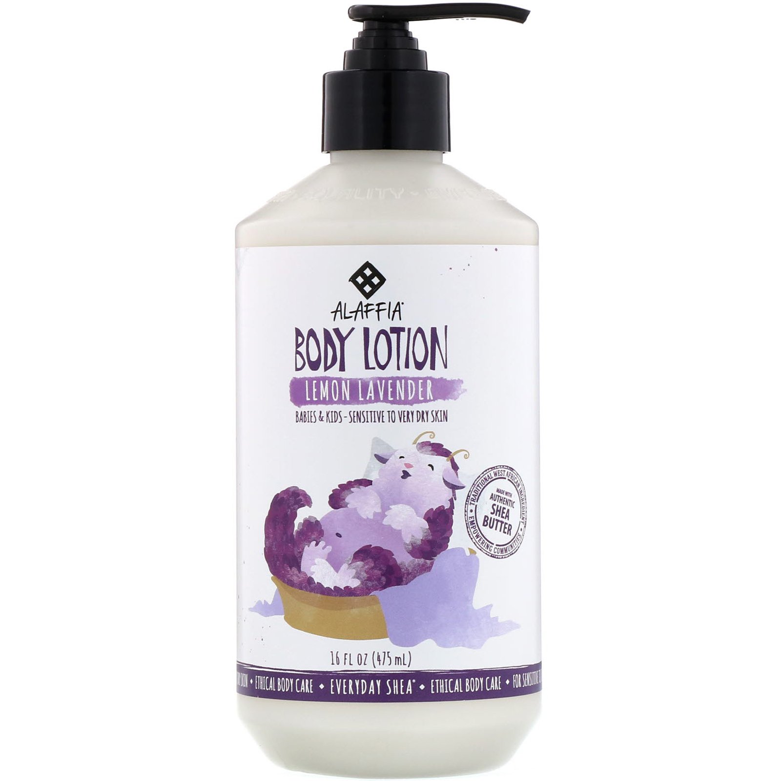 Alaffia, Body Lotion, Babies &amp; Kids, Lemon Lavender, 16 fl oz (475 ml)