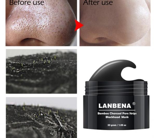 Маска для лица Aliexpress  LANBENA blackhead remover black nose peel mask acne treatment pore strip Peel Off Mask skin Care face mask skin Care 30 g + 60 pieces of paper