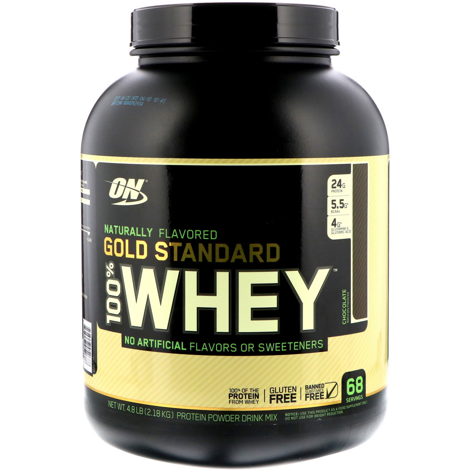 Optimum Nutrition, Gold Standard, 100%-ная сыворотка с натуральным ароматизатором, шоколад, 2,18 кг