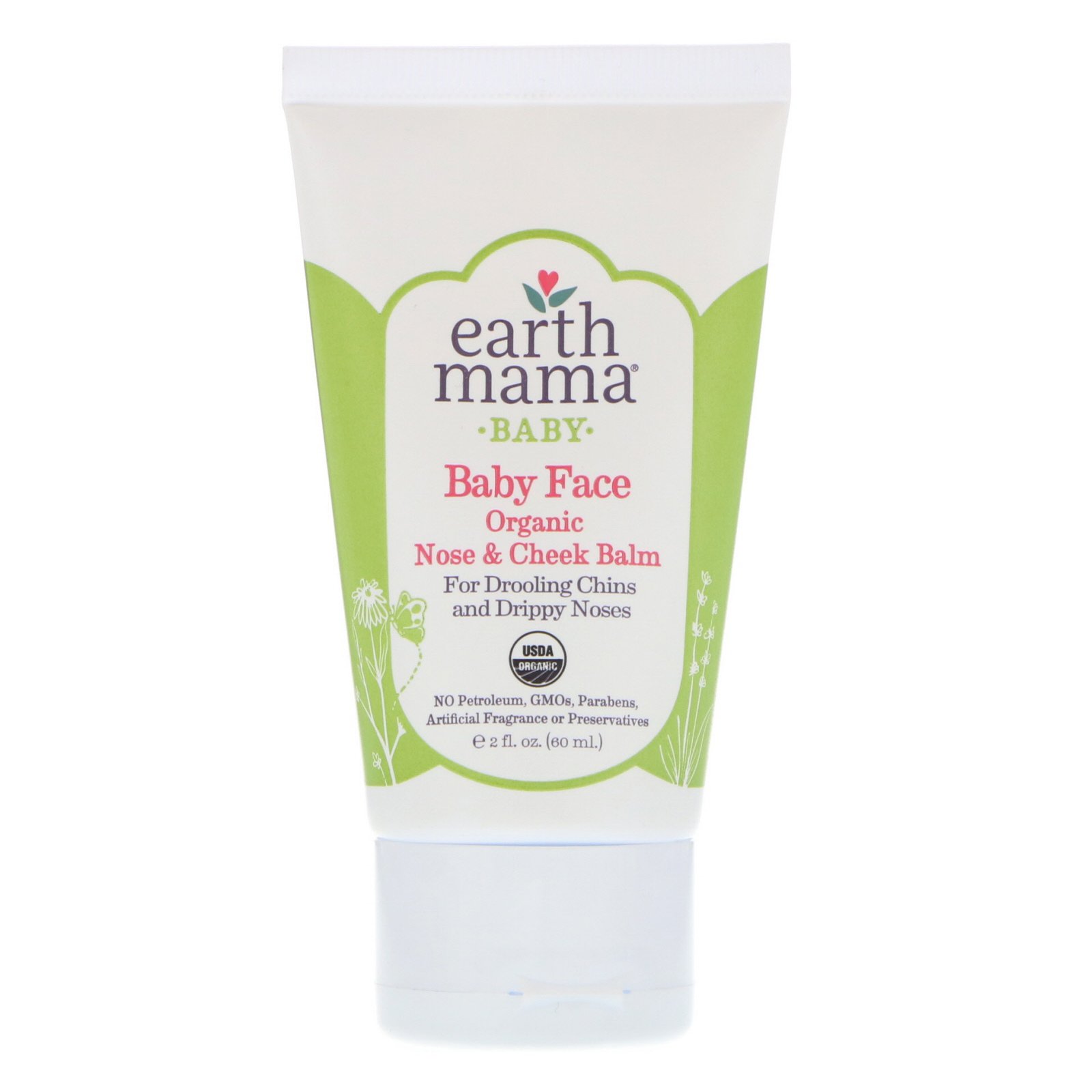 Earth Mama, Baby, Face Organic Nose &amp; Cheek Balm, 2 fl oz (60 ml)