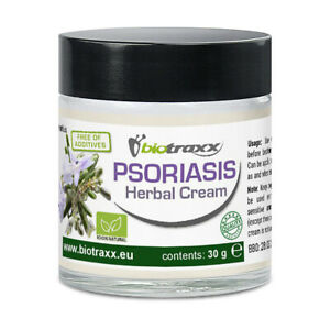  Biotraxx Herbal Psoriasis Crema, 30g Envase de Cristal, Hecho en Alemani