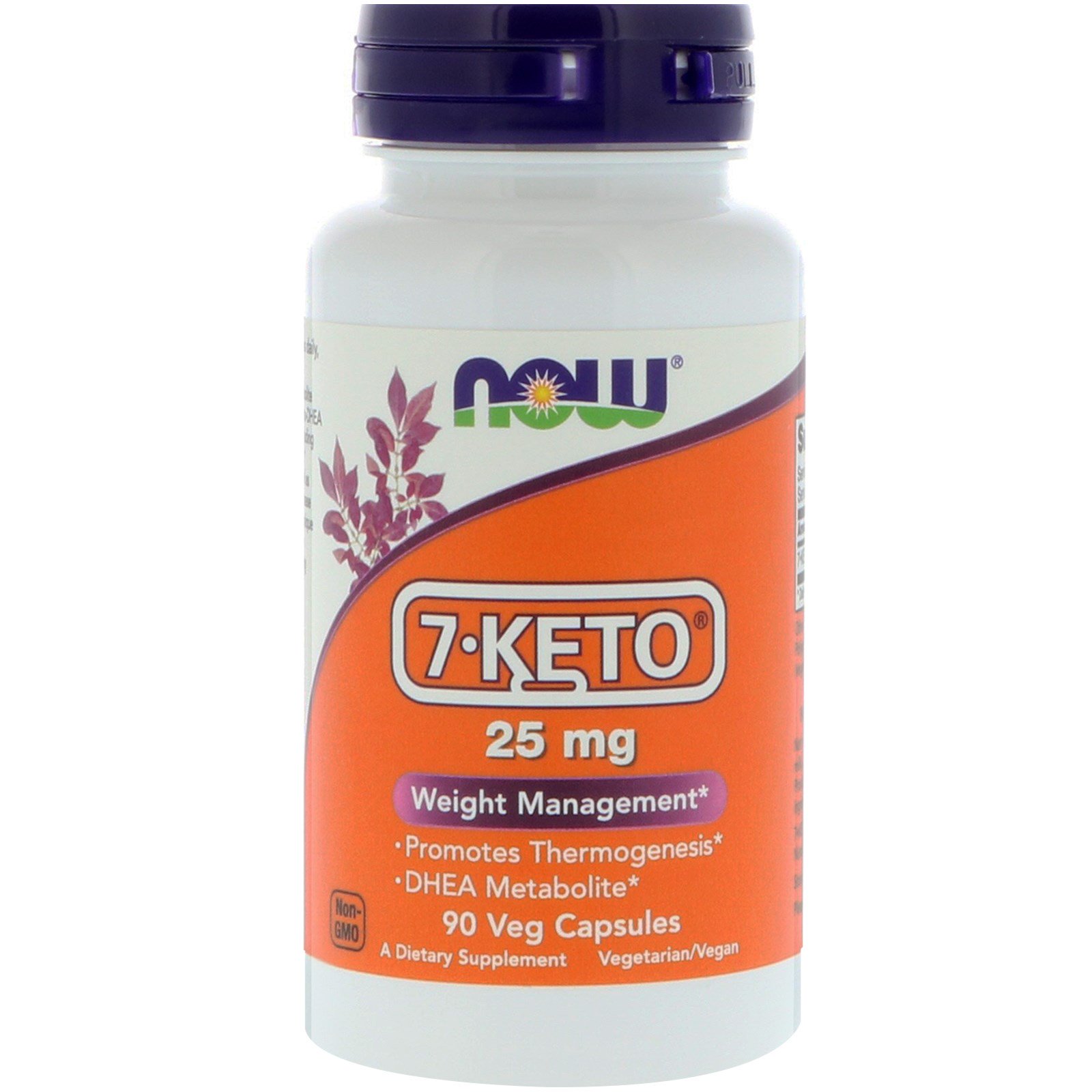 Now Foods, 7-KETO, 25 мг, 90 растительных капсул