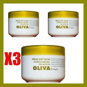  3 X  Deliplus spanische Olivencreme Oliva Feuchtigkeits-Pflege f. trockene Hau