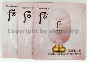  20pcs X Whoo Mi Essential Sun Base Spf 50+, трек, PA +++, нанесения базы под макияж, крем от солнца