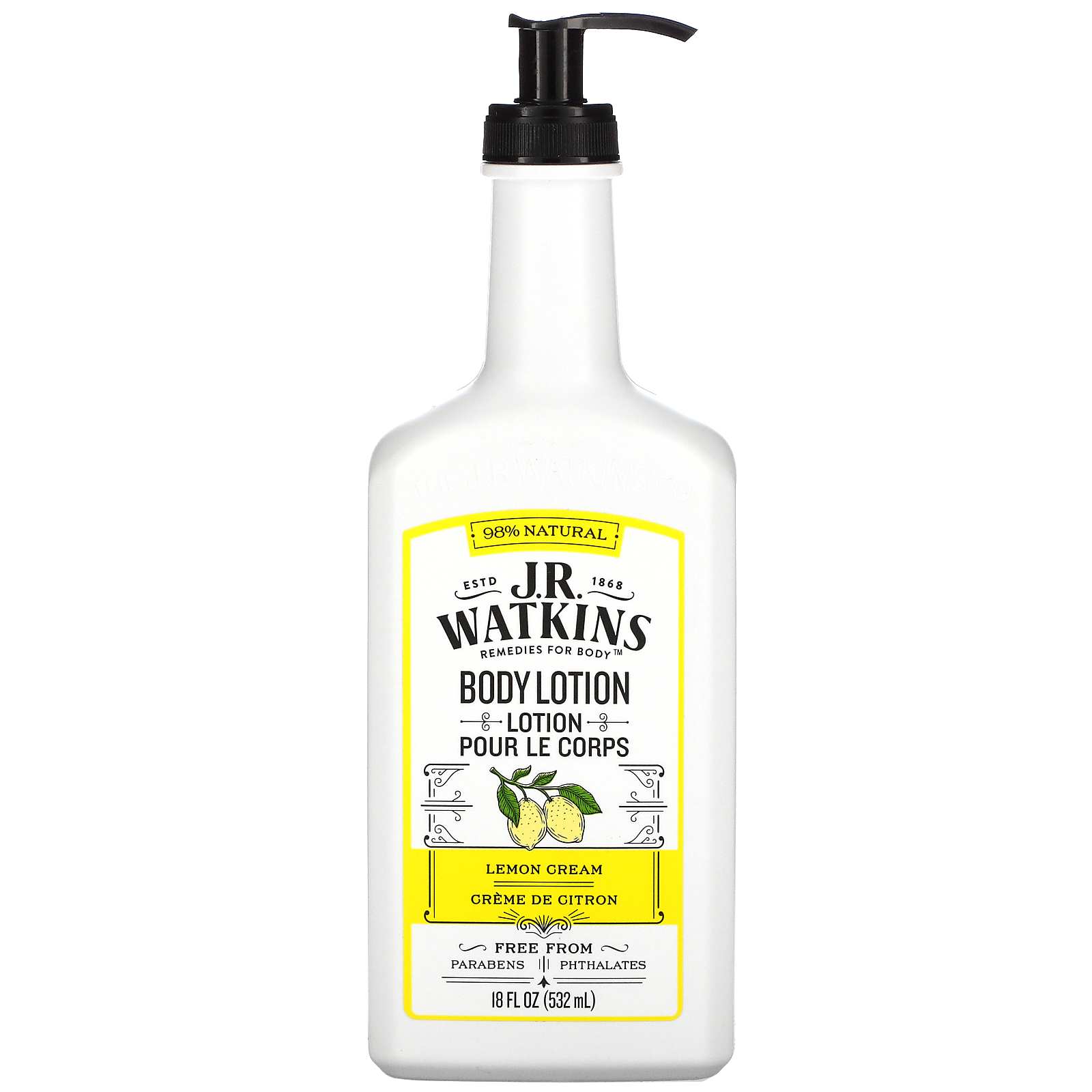 J R Watkins, Body Lotion, Lemon Cream, 18 fl oz (532 ml)