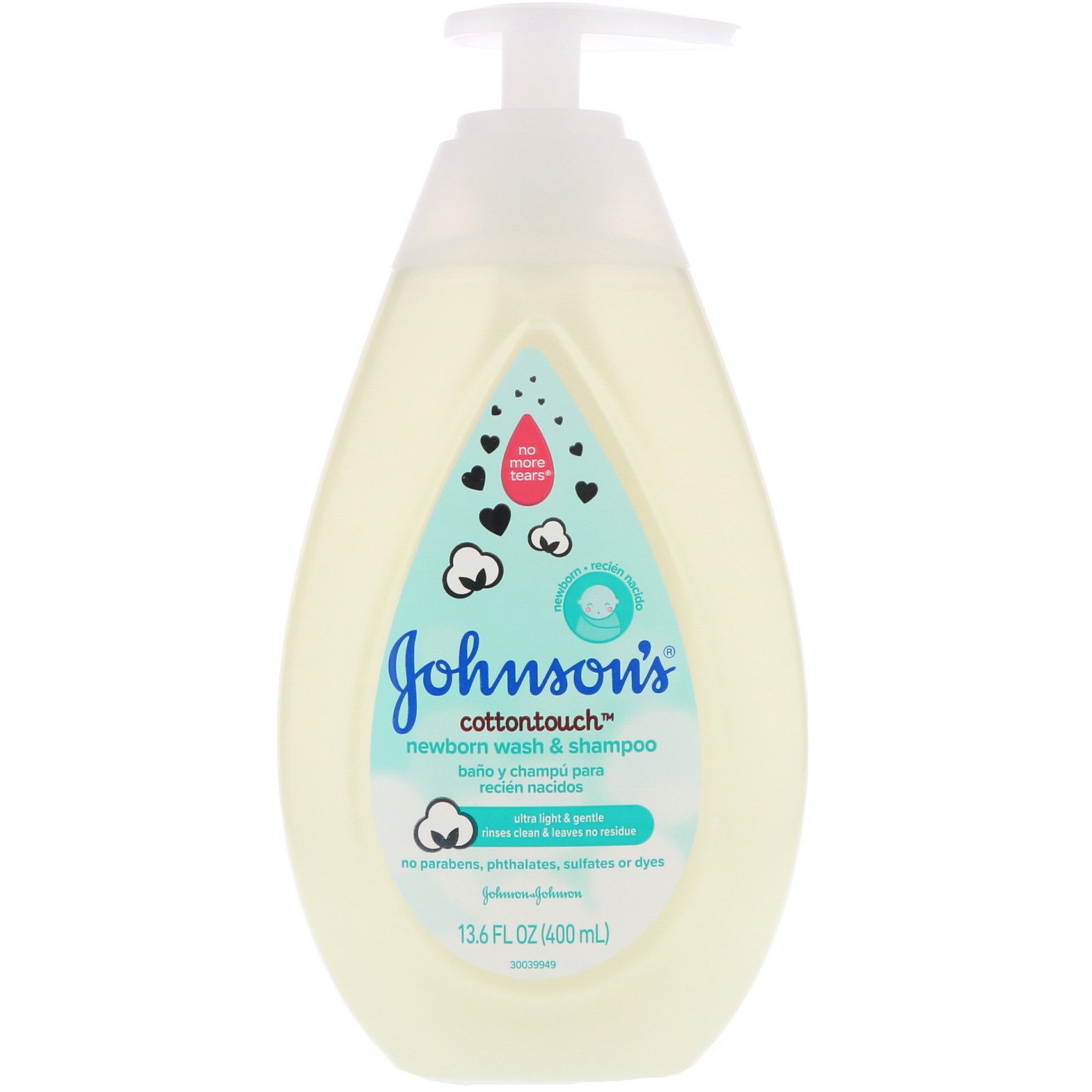 Johnson's, Newborn Wash &amp; Shampoo, 13.6 fl oz (400 ml)