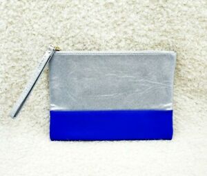  Shiseido Silver & Blue Makeup Cosmetics Bag / Pouch, Brand New!
