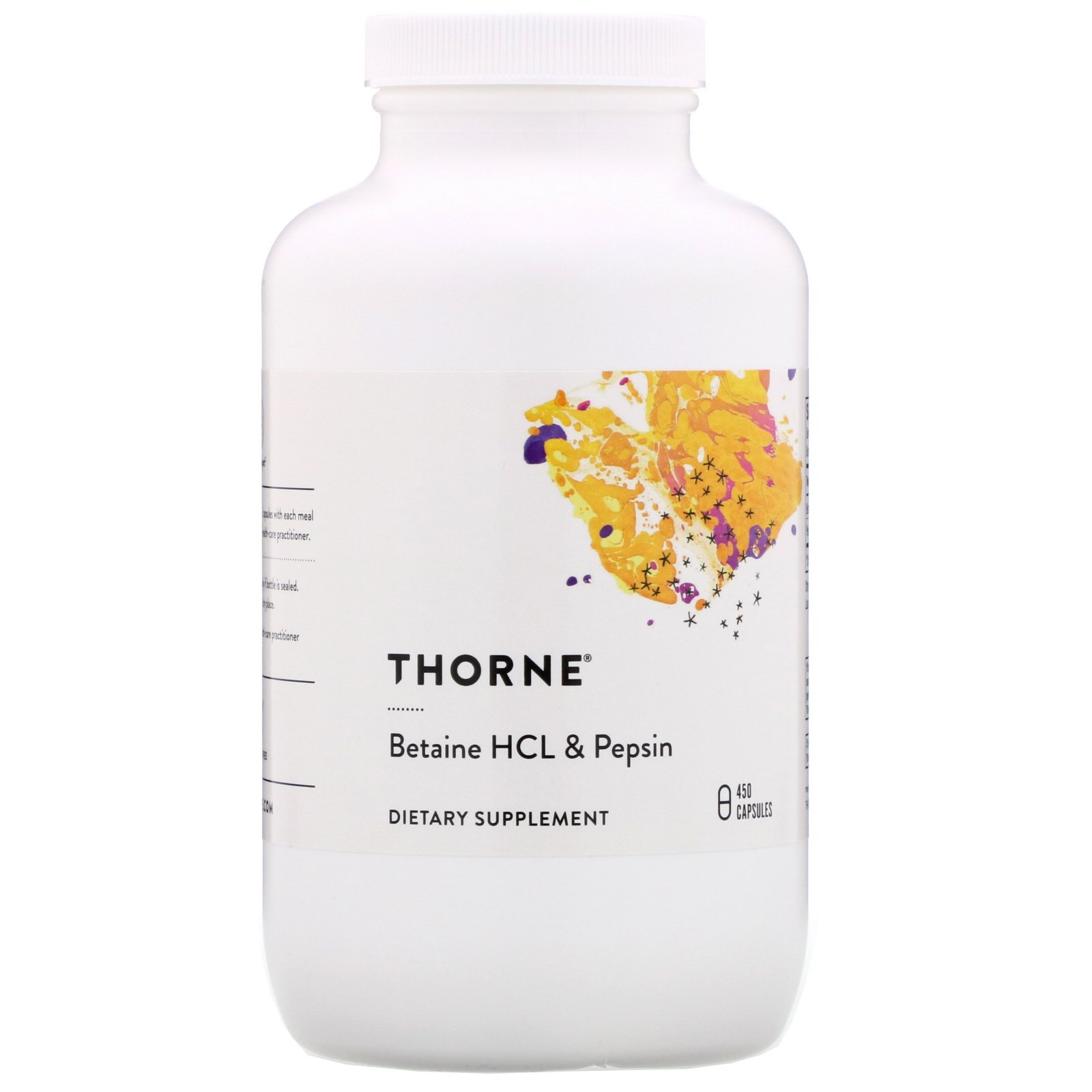 Thorne Research, Бетаин HCL и пепсина, 450 Veggie Caps