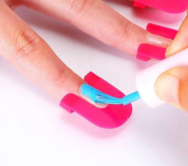 Форма для ногтей Joom 26 Pcs Curve Shape Spill-proof Finger Cover Sticker Nail Polish Holder GB