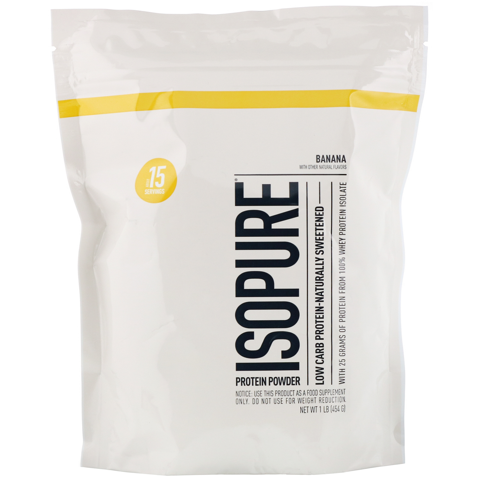 Nature's Best, IsoPure, Low Carb Protein Powder, Banana, 1 lb (454 g)