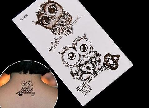 Наклейки-татуировки для тела Aliexpress 2018 NEW Cute Owl Pattern Temporary Tattoo Sticker Waterproof Decals Fake tatoo Art Taty Women's Tattoo Sticker